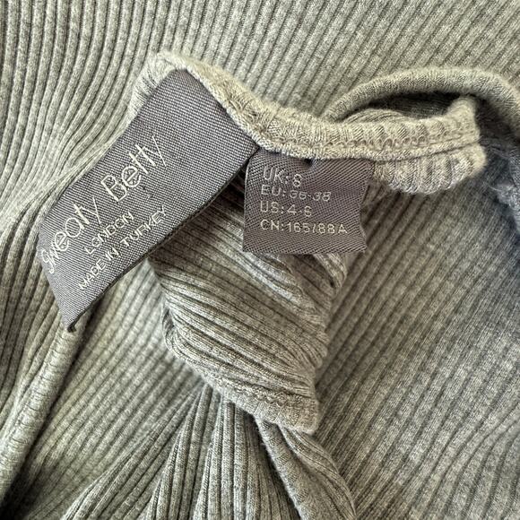 Sweaty Betty Gray Ribbed Tank Midi Dress | Racerback Side Ruched Athleisure | M - Picture 8 of 13